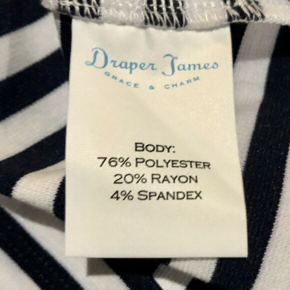 Draper James Stripe Ponte Long Sleeve Tee Small Nassau Navy Women’s - Picture 9 of 11